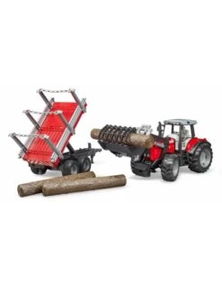 Bruder 2046 - Massey Ferguson 7480 Met Frontlader En Houttransport Aanhanger -Toy Verkoop bruder bruder 2046 massey ferguson 7480 met frontl 4