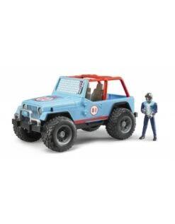 Bruder 2541 - Jeep Cross Country Blauw Met Rally-rijder
