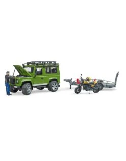 Bruder 2589 - Land Rover Defender Met Aanhanger En Scrambler Ducati -Toy Verkoop bruder bruder 2589 land rover defender met aanhang 3