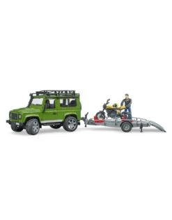 Bruder 2589 - Land Rover Defender Met Aanhanger En Scrambler Ducati -Toy Verkoop bruder bruder 2589 land rover defender met aanhang 5