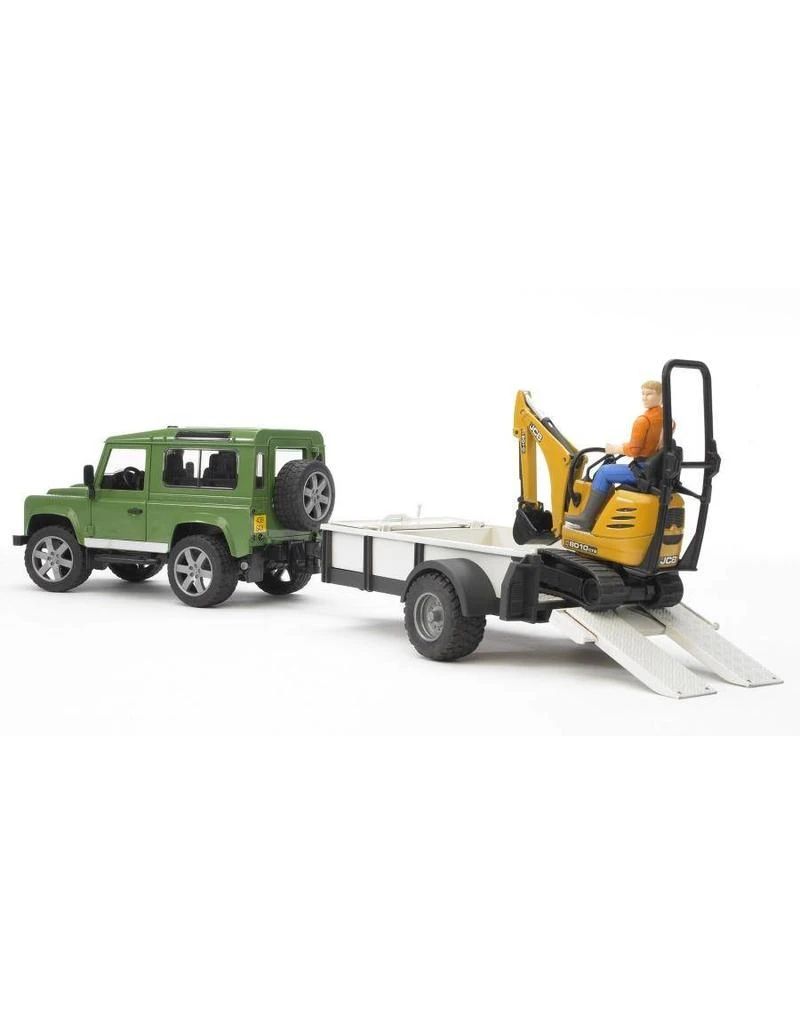 Bruder 2593 - Landrover Met Aanhanger En JCB Mini Graafmachine 3 Bruder 2593 - Landrover Met Aanhanger En JCB Mini Graafmachine