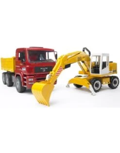 Bruder 2751 - MAN Vrachtwagen Met Liebherr Graafmachine