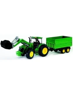 Bruder 3055 - John Deere Met Voorlader En Aanhanger