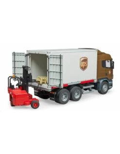 Bruder 3581 - Scania R-vrachtwagen UPS Met Heftruck -Toy Verkoop bruder bruder 3581 scania r vrachtwagen ups met he 3