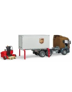 Bruder 3581 - Scania R-vrachtwagen UPS Met Heftruck -Toy Verkoop bruder bruder 3581 scania r vrachtwagen ups met he 4