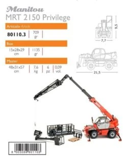 Ros 80110.3 - Manitou MRT2150+ MANISCOPIC Verreiker Met Diverse Accessoire 1:32 -Toy Verkoop ros ros 801103 manitou mrt2150 maniscopic verreike 3