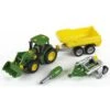 Theo Klein 3904 - John Deere Trekker Met Voorlader En Aanhanger En Ploeg -Toy Verkoop theo klein theo klein 3904 john deere trekker met