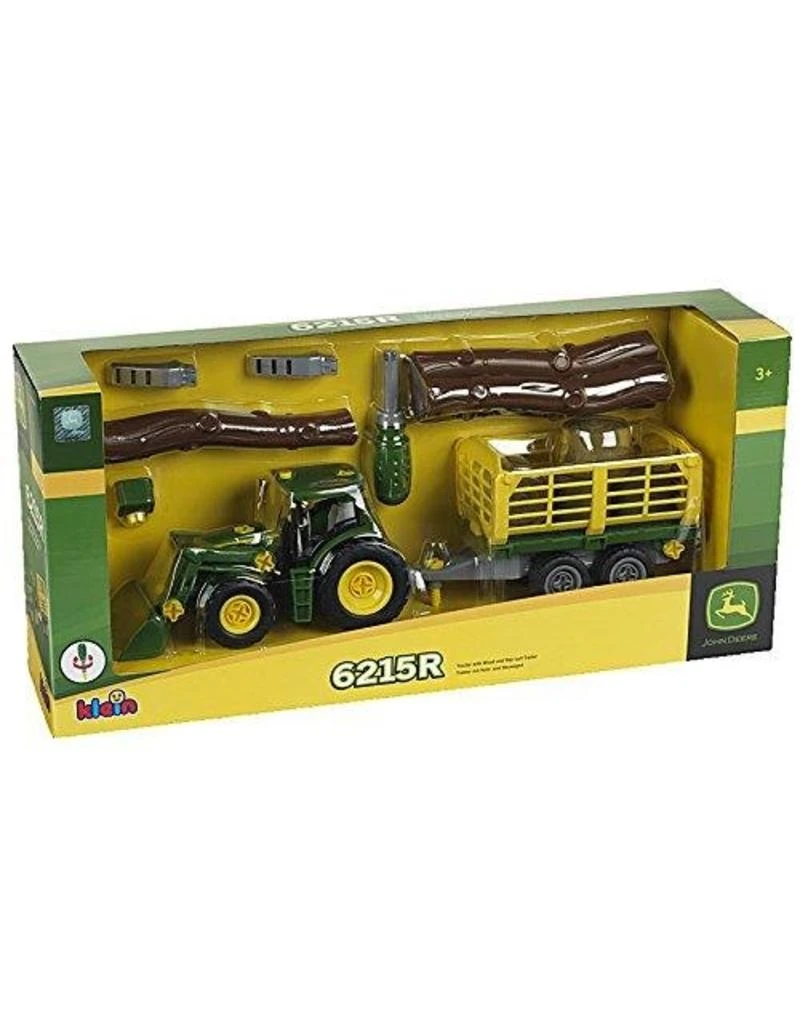 Theo Klein 3906 - John Deere Trekker Met Voorlader En Aanhanger Voor Hout En Hooi. 4 Theo Klein 3906 - John Deere Trekker Met Voorlader En Aanhanger Voor Hout En Hooi. - Afbeelding 2