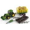 Theo Klein 3906 - John Deere Trekker Met Voorlader En Aanhanger Voor Hout En Hooi. -Toy Verkoop theo klein theo klein 3906 john deere trekker met
